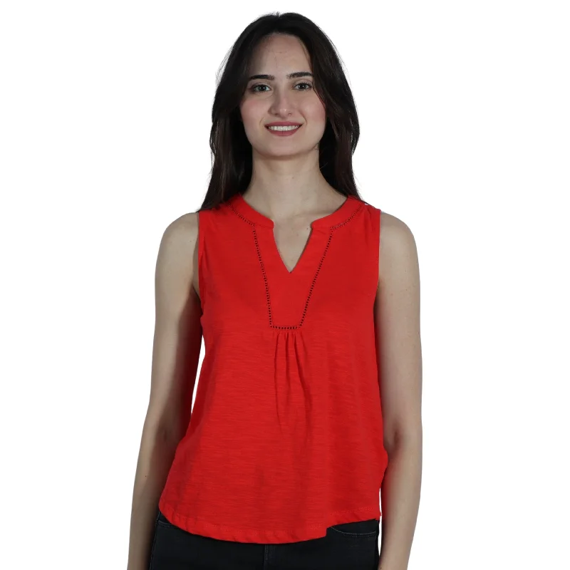 ST.JOHN'S BAY -  Split V neck Tank Top basic tank top