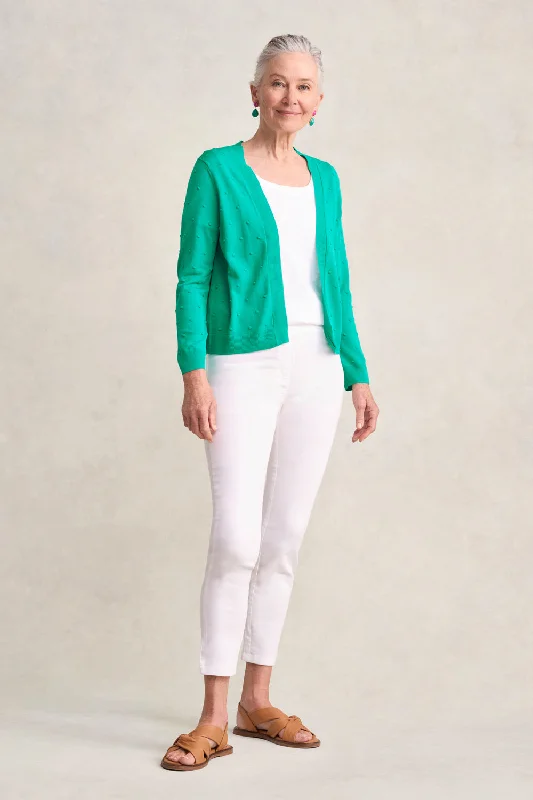 Popcorn Cardigan - Viridian Plaid Cardigan Polka Dot Checkered