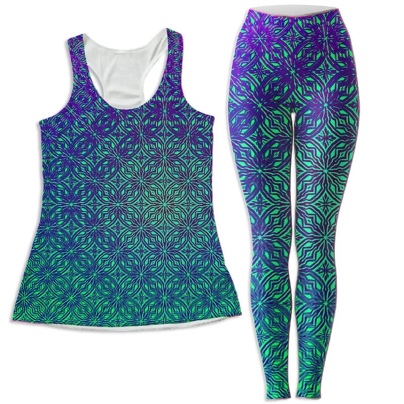 Psy Mosik Sea Women's Tank and Leggings Combo halter tank top
