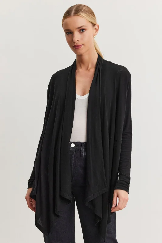 HERMELA CARDIGAN Hooded Cardigan Collared Cardigan Shawl Collar