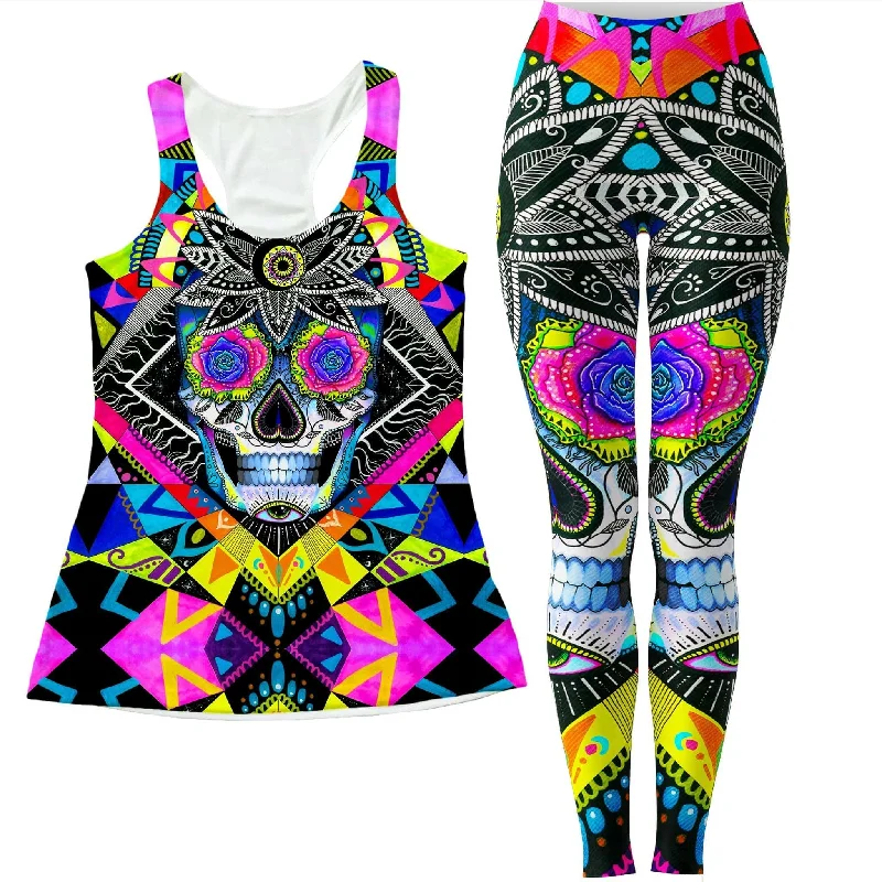 Suger Skull Women's Tank and Leggings Combo charcoal tank top