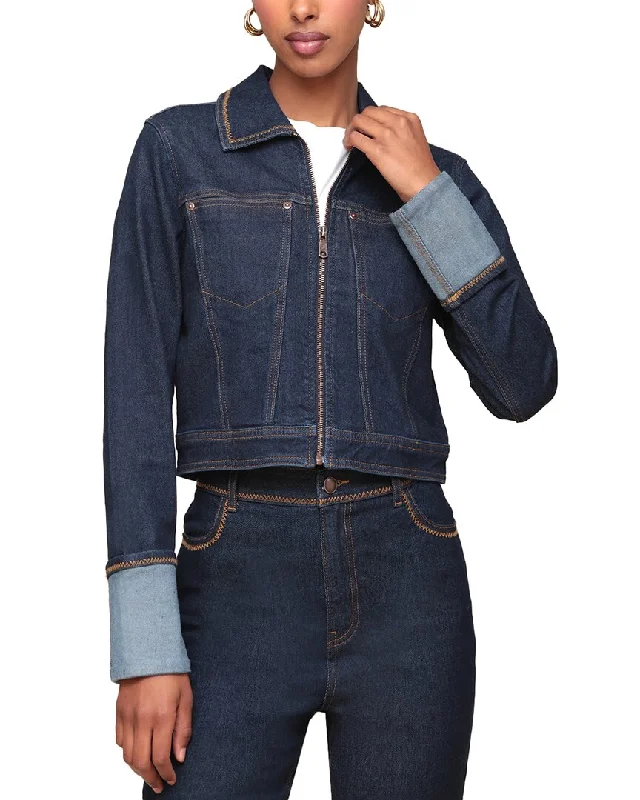 Avec Les Filles Cropped Denim Jacket Print Jacket Jacquard Jacket Embroidered Jacket