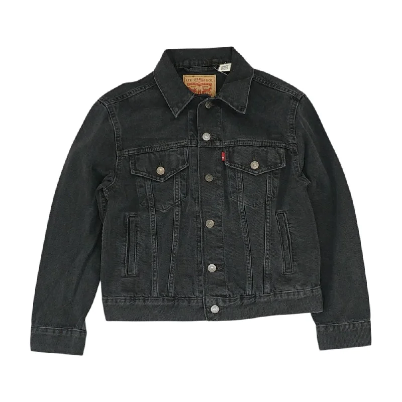 Black Solid Denim Jacket Lace Jacket Ribbed Jacket Sequined Jacket