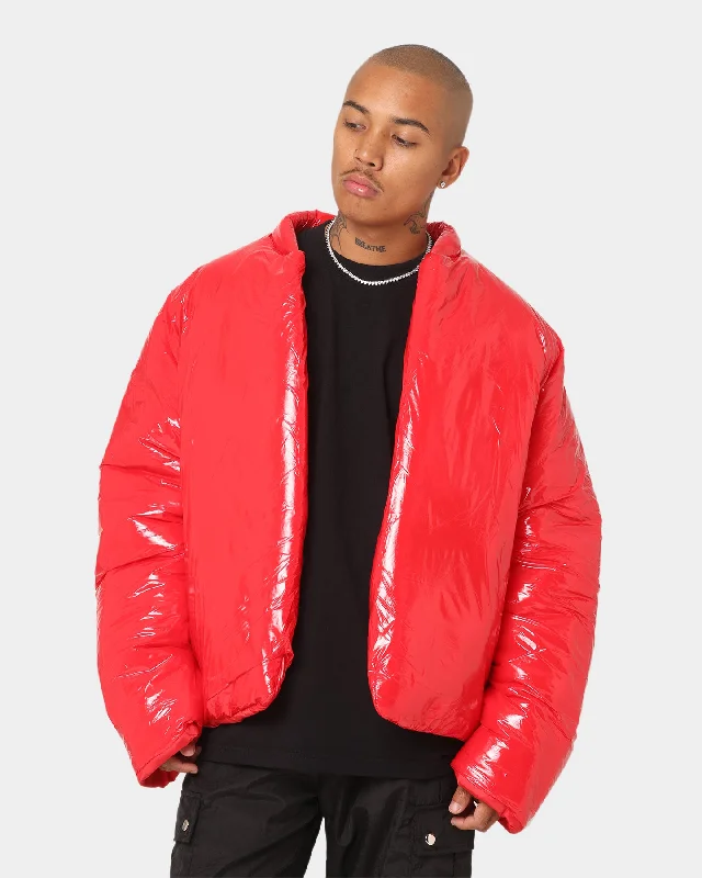 Club Paradise  Paxton Puffer Jacket Red Bomber Jacket Anorak Windbreaker