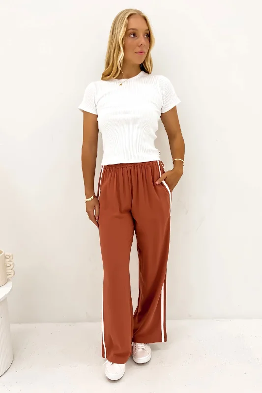 Phoebe Pant Tan High-Waist Trousers