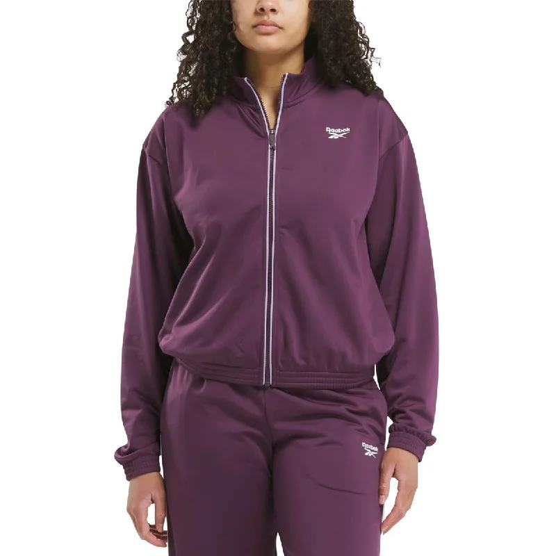 Reebok Womens Contrast Trim  Track Jacket Fleece Jacket Down Jacket Parka
