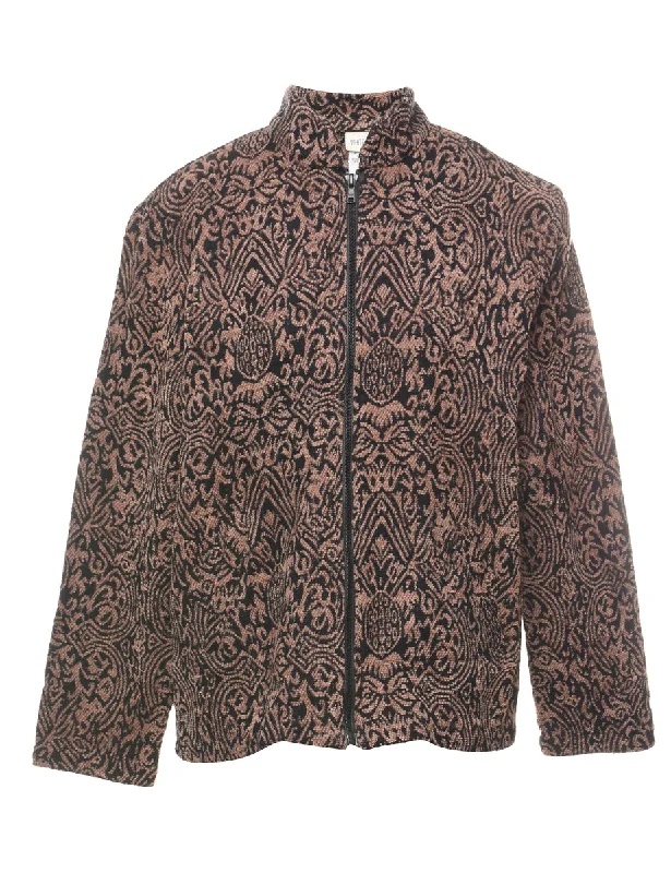 White Stag Patterned Tapestry Jacket - M Trench Coat Raincoat Waterproof Jacket