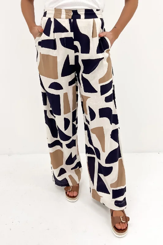 Pyper Pant Beige Multi Fashionable Sporty Pants