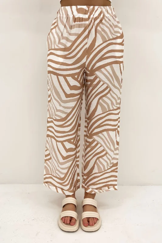 Drew Pant Latte White Soft Wool Pants