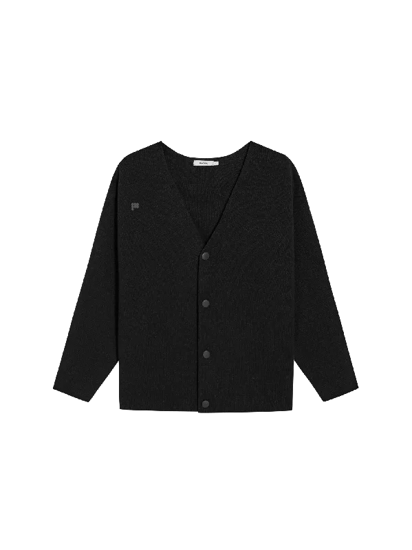 Womens Recycled Cashmere Cardigan—black Rayon Fabric Velvet Fabric Corduroy Fabric