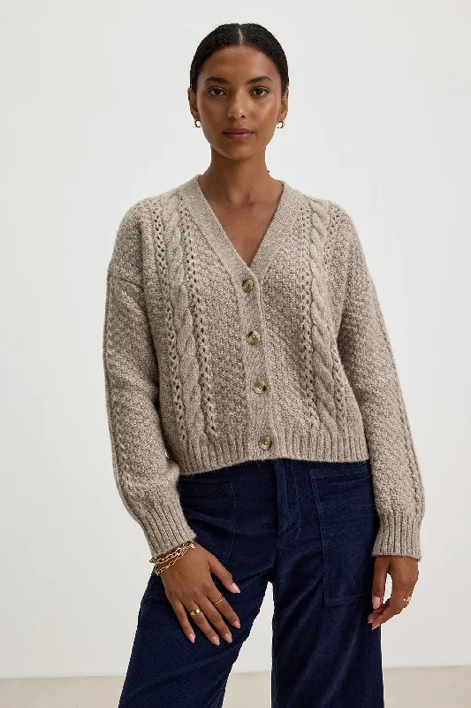IZZY CARDIGAN Lace Blend Ribbed Blend Corduroy Blend