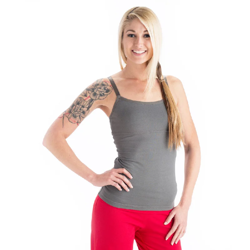 Strength Yoga Tank Camisole - Charcoal lavender tank top