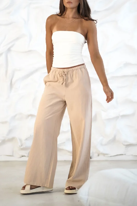 Elijah Beach Pant Tan Soft Wool Pants
