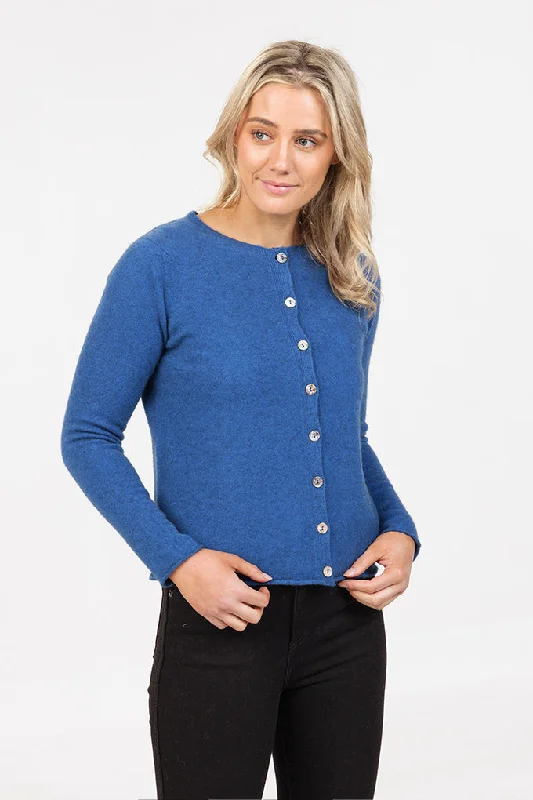 Nativeworld Paua Shell Cardigan Solid Print Embellished