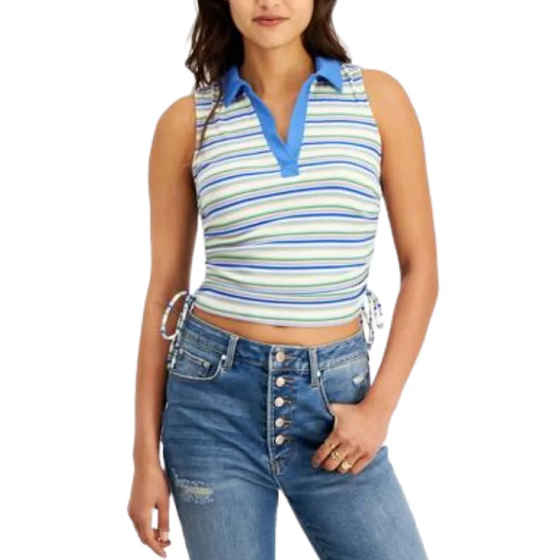 JUST POLLY - Ruched Polo Tank Top sexy tank top
