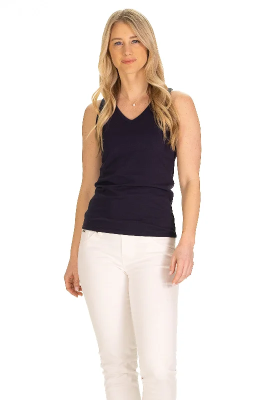 The Terrific Tank in Navy lime green tank