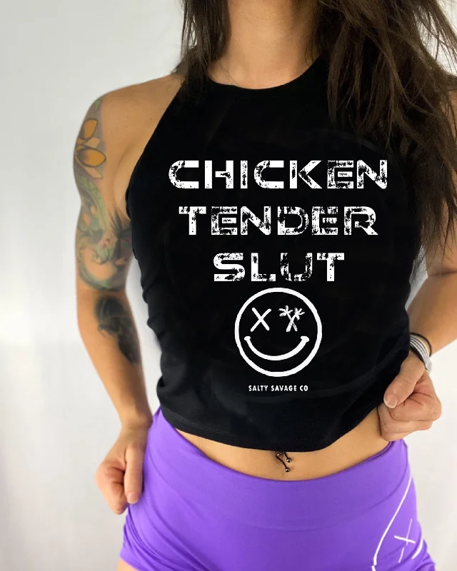 Salty Savage Ladies "CHICKEN TENDER SLUT" Flowy Crop Tank boho tank top