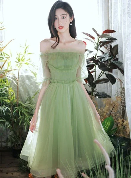 Lovely Green Short Tulle Party Dresses Homecoming Dress, Short Green Formal Dresses Prom dress gh4 Sequined Elegant Party Lovely Green Short Tulle Party Dresses Homecoming Dress, Short Green Formal Dresses Prom dress gh4 Sequined Elegant Party