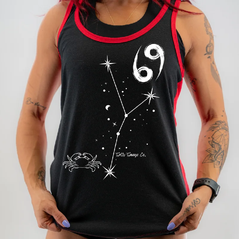 Salty Savage Ladies “Cancer” Two Tone Racerback Tank | Zodiac Collection long tank top