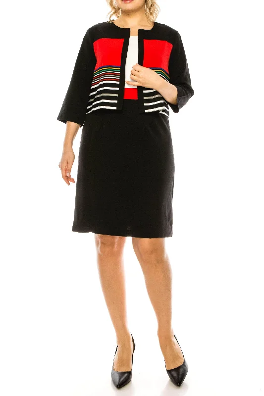 Phase Seven CPP001J - Sleeveless With Jacket Day Dress Boat Neck Shawl Collar Notched Collar