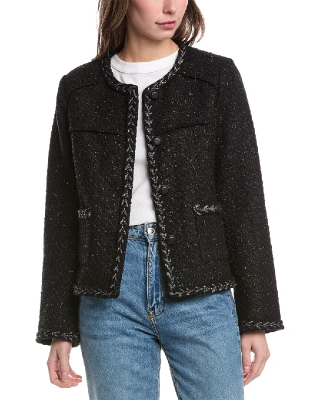 rag & bone Mirabelle Tweed Wool-Blend Jacket Collared Jacket Crew Neck Jacket Turtle Neck Jacket