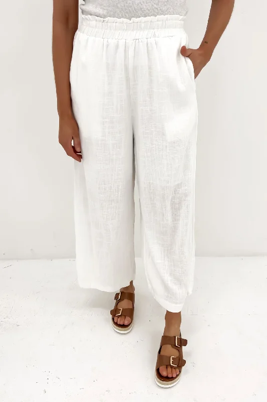 Porsha Pant White Trendy Tapered Pants