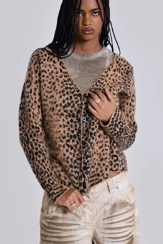 Leopard Chuck Cardigan Button Cardigan Zip Cardigan Pullover Cardigan