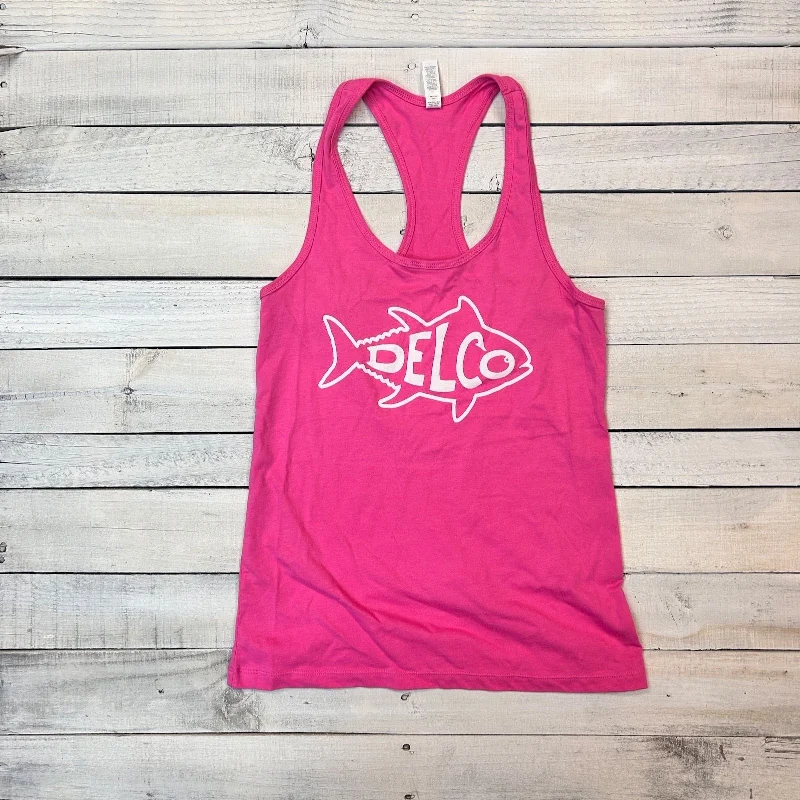 DELCO Tuna Pink Ladies Racerback Tank flirty tank top