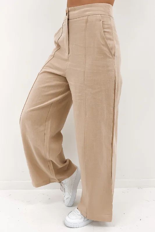 Savannah Pant Beige Chic Wool Trousers