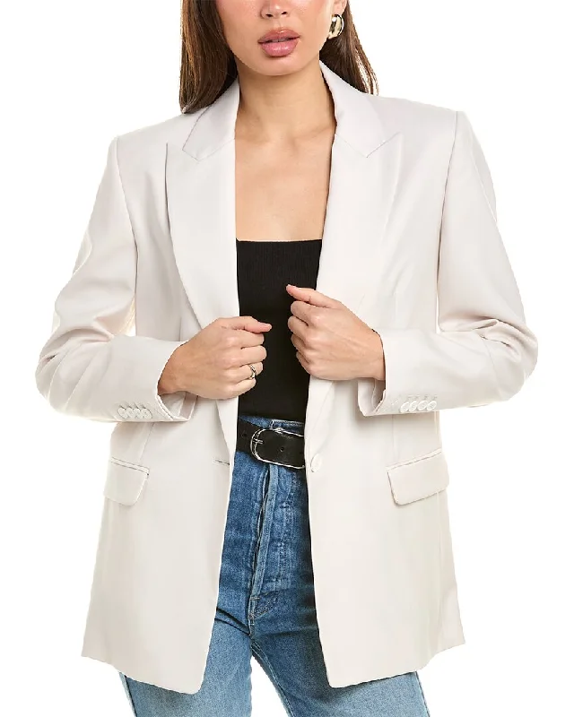 IRO Mella Wool-Blend Jacket One-Shoulder Jacket Off-the-Shoulder Jacket Asymmetrical Jacket