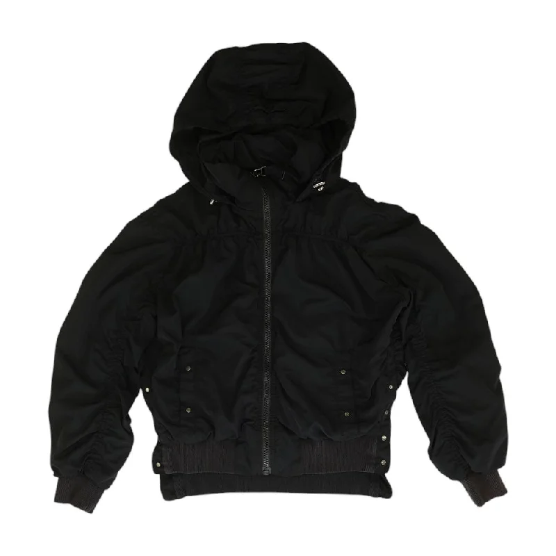 Black Solid Rain Jacket Jacket Blazer Coat