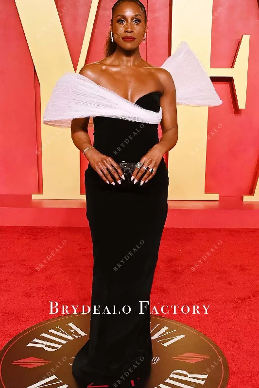 Issa Rae Two-Tone Strapless 2024 Oscars After Party Dress Tunics Luxurious premium