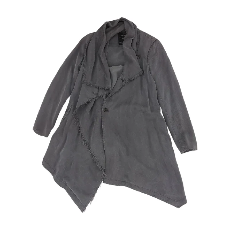 Gray Solid Jacket Knit Jacket Woven Jacket Fleece Jacket