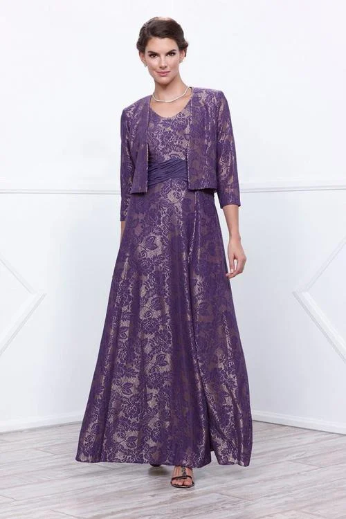 Nox Anabel - Lace Embroidered A-line Dress with Jacket 5139 Insulated Jacket Fitted Jacket Loose Jacket