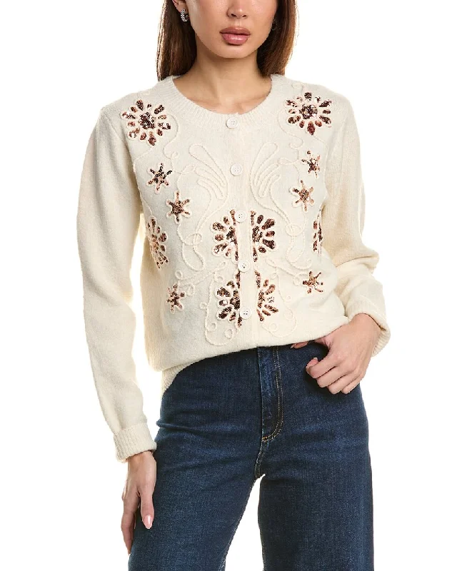 ANNA KAY Soline Cashmere-Blend Cardigan Zippered Front Buttoned Front Snap Front
