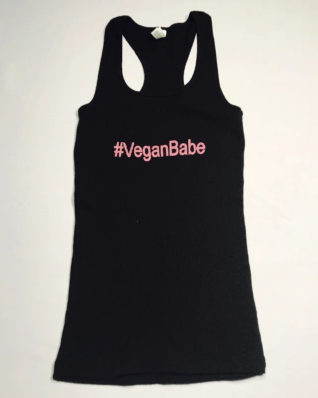 #VeganBabe Womens Ribbed Tank peach tank top