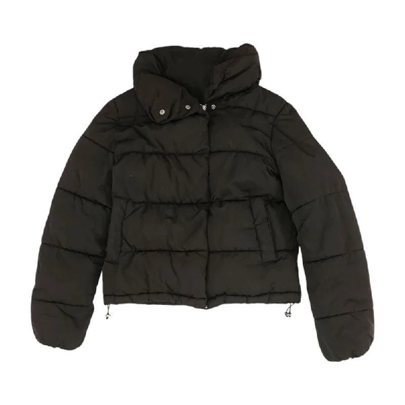 Black Solid Puffer Jacket Appliqued Jacket Beaded Jacket Sequined Jacket
