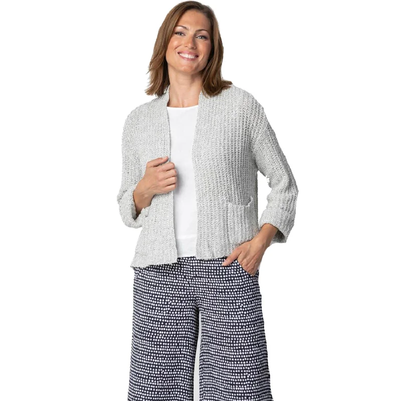 Women's Habitat Fisherman Rib Cardigan Dove Toggled Drawstring Belted