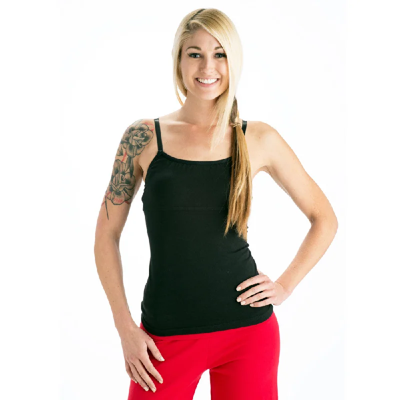 Strength Yoga Tank Camisole - Black peach tank top