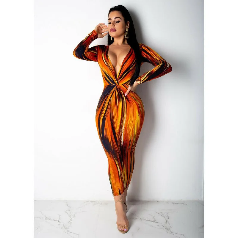 Sexy V-neck Bodycon Cocktail Party Dress Tunics Leisure comfortable