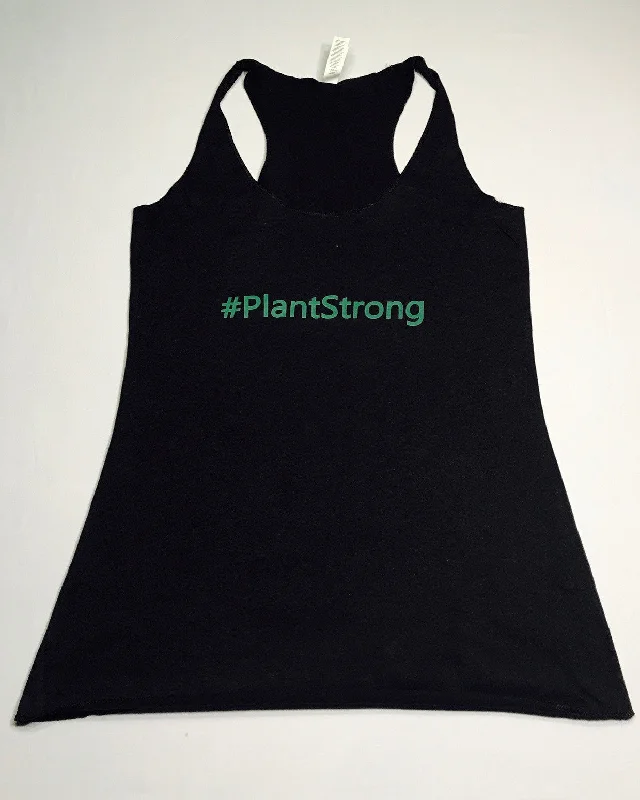 #PlantStrong Womens Tri-Blend Racerback Tank cold shoulder tank
