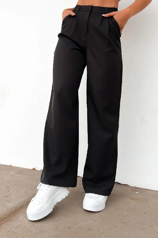 Lucas Pant Black Comfy Cargo Trousers