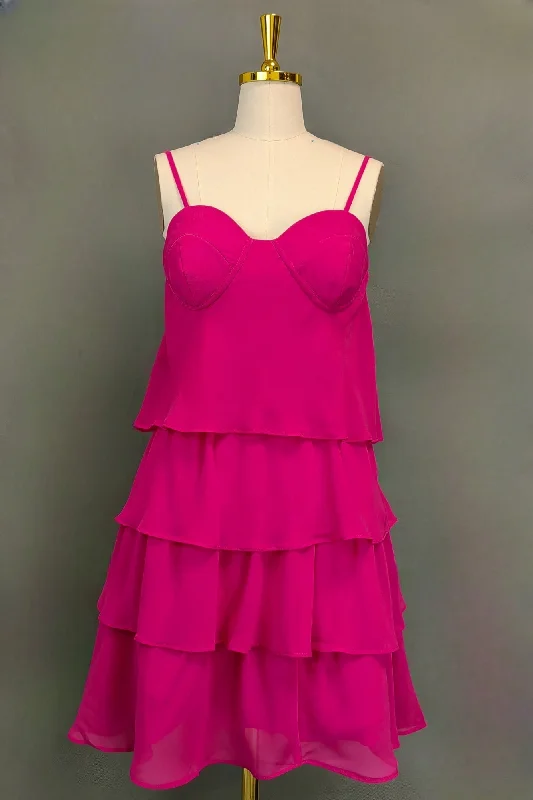 Fuchsia Homecoming Dresses Sweetheart A-line Spaghetti Straps Mini Cocktail Party Dresses for Teens Tunics Seasonal trendy Fuchsia Homecoming Dresses Sweetheart A-line Spaghetti Straps Mini Cocktail Party Dresses for Teens Tunics Seasonal trendy