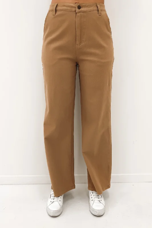 Noah Full Length Pant Khaki High-Waist Jogger Pants