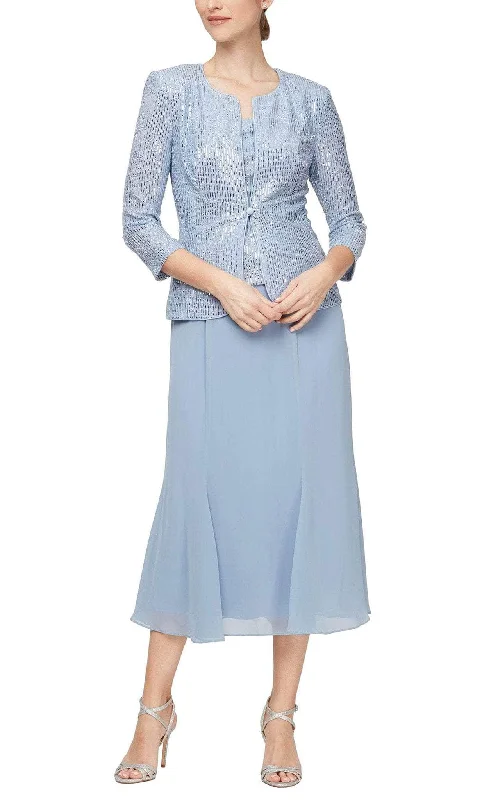 Alex Evenings 8127721 - Embellished Formal Dress with Jacket Jersey Jacket Tulle Jacket Batik Jacket