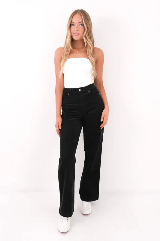 Underground Cord Pant Black Comfortable Pleated Pants