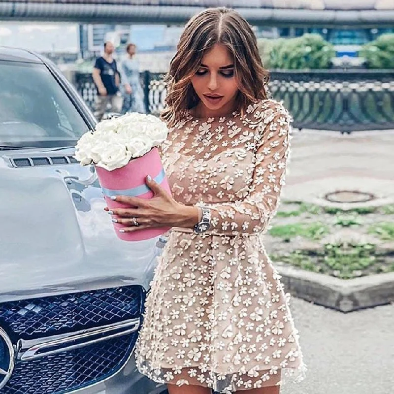 Lace Party Dress Dress Off-the-shoulder Bohemian Festive
