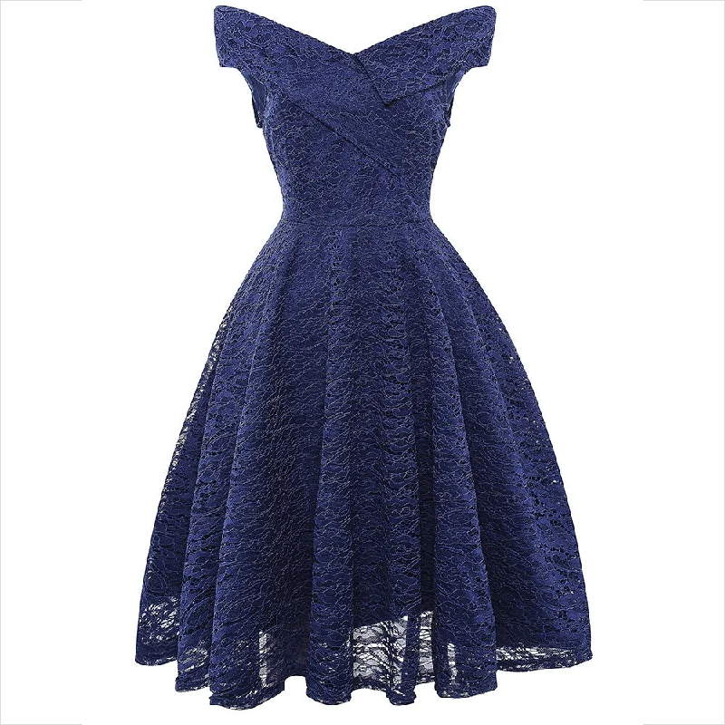 Sexy v neck off the shoulder lace dress | A line large swing cocktail party dress formal evening gowns Tunics Timeless classic Sexy v neck off the shoulder lace dress | A line large swing cocktail party dress formal evening gowns Tunics Timeless classic