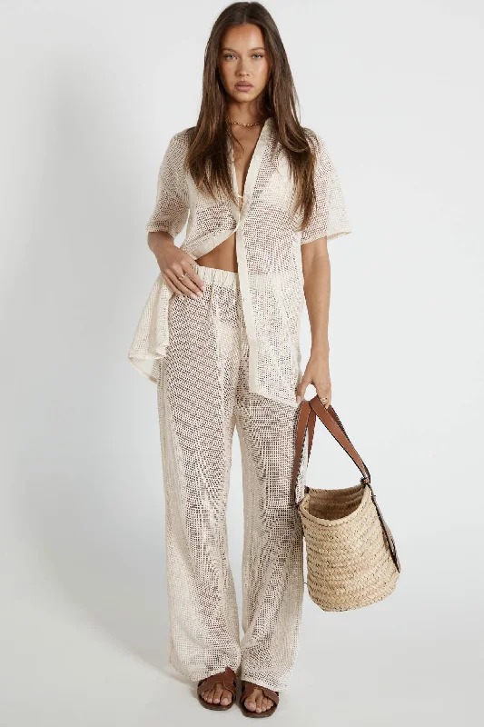 SNDYS Hyams Long Knit Pants Sand Casual Sweatpants Style