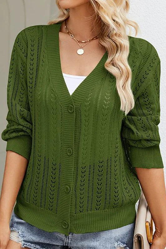 WOMEN HOLLOW KNITTED BUTTON UP SHORT CARDIGAN Hooded Caped Shawl Collar